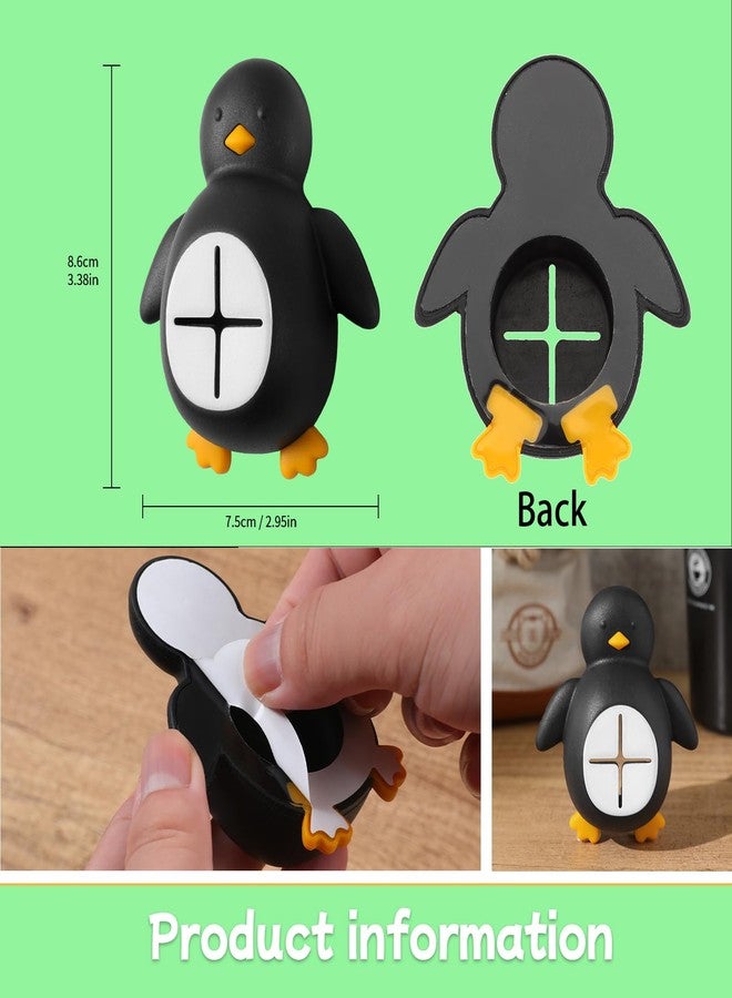 TRCENDE Winter Adorable Silicone Penguin Wall Mount Towel Holder, Funny Penguin Animal Hooking for Kitchen Bath, Wall Mounting Hand Hook, Adhesive Wall Mounted for Hanging Towel Bath Ball Rag XSX38 - Image 2